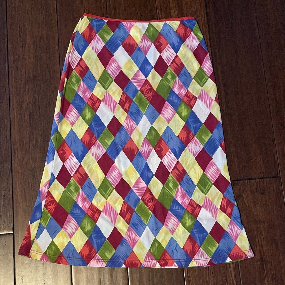 Sooki multicolor diamond pattern skirt